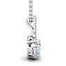 Aquamarine Necklace: Aquamarine Jewelry: 1 1/3 Carat Oval Shape Aquamarine and Halo Diamond Necklace In 14 Karat White Gold, 18 Inches
 Image-2