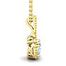 Aquamarine Necklace: Aquamarine Jewelry: 1 1/3 Carat Oval Shape Aquamarine and Halo Diamond Necklace In 14 Karat Yellow Gold, 18 Inches
 Image-2