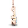 Aquamarine Necklace: Aquamarine Jewelry: 1 1/3 Carat Oval Shape Aquamarine and Halo Diamond Necklace In 14 Karat Rose Gold, 18 Inches
 Image-2