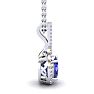 1 1/2 Carat Oval Shape Tanzanite and Halo Diamond Necklace In 14 Karat White Gold, 18 Inches Image-2