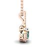 1 1/4 Carat Oval Shape Green Amethyst and Halo Diamond Necklace In 14 Karat Rose Gold, 18 Inches Image-2