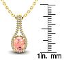 1-1/3 Carat Oval Shape Morganite Necklace with Diamond Halo In 14 Karat Yellow Gold With 18 Inch Chain Image-3