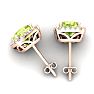 2 1/3 Carat Cushion Cut Peridot and Halo Diamond Stud Earrings In 14 Karat Rose Gold Image-4