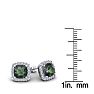 2 1/2 Carat Cushion Cut Mystic Topaz and Halo Diamond Stud Earrings In 14 Karat White Gold Image-5