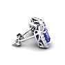 2 1/4 Carat Cushion Cut Tanzanite and Halo Diamond Stud Earrings In 14 Karat White Gold Image-4