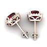 Garnet Earrings: Garnet Jewelry: 2 1/2 Carat Cushion Cut Garnet and Halo Diamond Stud Earrings In 14 Karat Rose Gold Image-4