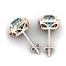 2 Carat Cushion Cut Green Amethyst and Halo Diamond Stud Earrings In 14 Karat Rose Gold Image-4