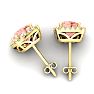 2 Carat Cushion Shape Morganite Earrings and Diamond Halo In 14 Karat Yellow Gold Image-4