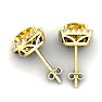 3 1/2 Carat Cushion Cut Citrine and Halo Diamond Stud Earrings In 14 Karat Yellow Gold Image-4