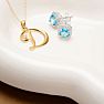 4 Carat Cushion Cut Blue Topaz and Halo Diamond Stud Earrings In 14 Karat White Gold Image-7