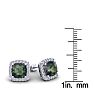 4 Carat Cushion Cut Mystic Topaz and Halo Diamond Stud Earrings In 14 Karat White Gold Image-5