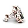 4 Carat Cushion Cut Mystic Topaz and Halo Diamond Stud Earrings In 14 Karat Rose Gold Image-3
