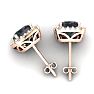 4 Carat Cushion Cut Mystic Topaz and Halo Diamond Stud Earrings In 14 Karat Rose Gold Image-4