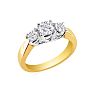 1/4ct Three Diamond Engagement Ring In 10k Yellow Gold Image-2