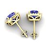 3 1/2 Carat Cushion Cut Tanzanite and Halo Diamond Stud Earrings In 14 Karat White Gold Image-4