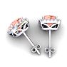 3-1/2 Carat Cushion Shape Morganite Earrings and Diamond Halo In 14 Karat White Gold Image-4