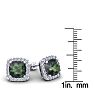 4 3/4 Carat Cushion Cut Mystic Topaz and Halo Diamond Stud Earrings In 14 Karat White Gold Image-5