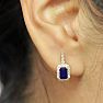 1 1/2 Carat Amethyst and Halo Diamond Dangle Earrings In 14 Karat Yellow Gold Image-5