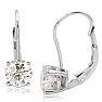 1 1/2 Carat Diamond Leverback Earrings In 14 Karat White Gold Image-1