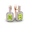 1 3/4 Carat Peridot and Halo Diamond Dangle Earrings In 14 Karat Rose Gold Image-1