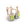 1 3/4 Carat Peridot and Halo Diamond Dangle Earrings In 14 Karat Rose Gold Image-2