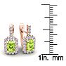1 3/4 Carat Peridot and Halo Diamond Dangle Earrings In 14 Karat Rose Gold Image-4
