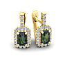 1 3/4 Carat Mystic Topaz and Halo Diamond Dangle Earrings In 14 Karat Yellow Gold Image-1