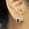 1 3/4 Carat Mystic Topaz and Halo Diamond Dangle Earrings In 14 Karat Yellow Gold Image-5