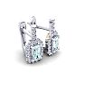 Aquamarine Earrings: Aquamarine Jewelry: 1 2/3 Carat Aquamarine and Halo Diamond Dangle Earrings In 14 Karat White Gold Image-2