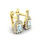 Aquamarine Earrings: Aquamarine Jewelry: 1 2/3 Carat Aquamarine and Halo Diamond Dangle Earrings In 14 Karat Yellow Gold Image-2