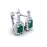 1 2/3 Carat Emerald and Halo Diamond Dangle Earrings In 14 Karat White Gold Image-2