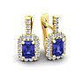 1 3/4 Carat Tanzanite and Halo Diamond Dangle Earrings In 14 Karat White Gold Image-1