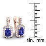 1 3/4 Carat Tanzanite and Halo Diamond Dangle Earrings In 14 Karat White Gold Image-4