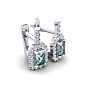 1 1/2 Carat Green Amethyst and Halo Diamond Dangle Earrings In 14 Karat White Gold Image-2