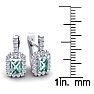 1 1/2 Carat Green Amethyst and Halo Diamond Dangle Earrings In 14 Karat White Gold Image-4