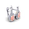 1-3/4 Carat Octagon Shape Morganite Earrings and Diamond Halo Dangle In 14 Karat White Gold Image-2
