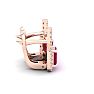 2 Carat Ruby and Halo Diamond Dangle Earrings In 14 Karat Rose Gold Image-3