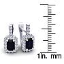 2 Carat Sapphire and Halo Diamond Dangle Earrings In 14 Karat White Gold Image-4