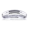 10K White Gold 3MM Comfort Fit Curved Double Wave Thumb Rings Image-1