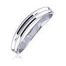 10K White Gold 3MM Comfort Fit Curved Double Wave Thumb Rings Image-3