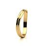 10K Yellow Gold 3MM Comfort Fit Curved Double Wave Thumb Rings Image-2