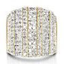 2 Carat 14-Row Diamond Band Ring In Yellow, NATURAL ROUGH CUT DIAMONDS. AMAZING FOR THE MONEY! DIAMOND ARE SEMI-ROUGH, REFLECT, NOT SHINE Image-1