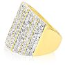 2 Carat 14-Row Diamond Band Ring In Yellow, NATURAL ROUGH CUT DIAMONDS. AMAZING FOR THE MONEY! DIAMOND ARE SEMI-ROUGH, REFLECT, NOT SHINE Image-2