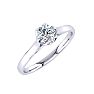 Round Engagement Rings, 1/2 Carat Diamond Solitaire Engagement Ring Crafted In 14 Karat White Gold Image-2