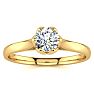 Round Engagement Rings, 1/2 Carat Diamond Solitaire Engagement Ring Crafted In 14 Karat Yellow Gold Image-1