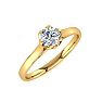 Round Engagement Rings, 1/2 Carat Diamond Solitaire Engagement Ring Crafted In 14 Karat Yellow Gold Image-2