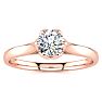 Round Engagement Rings, 1/2 Carat Diamond Solitaire Engagement Ring Crafted In 14 Karat Rose Gold Image-1
