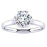 Round Engagement Rings, 3/4 Carat Diamond Solitaire Engagement Ring Crafted In 14 Karat White Gold Image-1