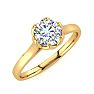 Round Engagement Rings, 3/4 Carat Diamond Solitaire Engagement Ring Crafted In 14 Karat Yellow Gold
 Image-2