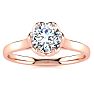 Round Engagement Rings, 3/4 Carat Diamond Solitaire Engagement Ring Crafted In 14 Karat Rose Gold Image-1